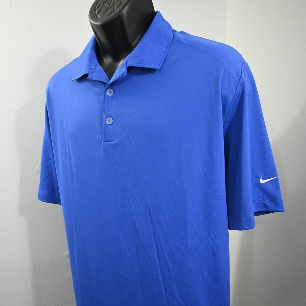 Nike Golf Polo Mens XXL Blue Short Sleeve Dri-Fit Tour Performance Solid